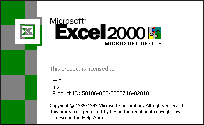 Excel 2000 Splash Screen (2000)